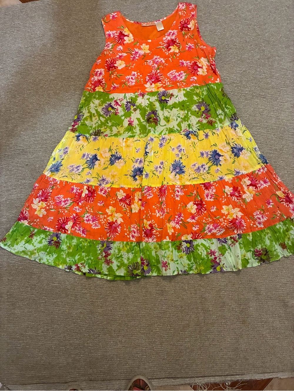 La cera floral cotton sundress tropical sleeveless for women’s size Large